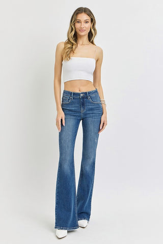 Risen Tummy Control Mid Rise Flare Jeans