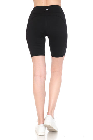 Active Black Biker Shorts with Pockets