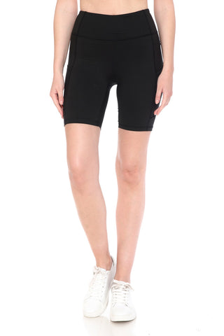 Active Black Biker Shorts with Pockets
