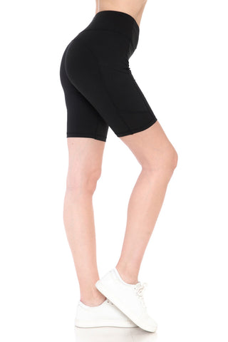 Active Black Biker Shorts with Pockets1