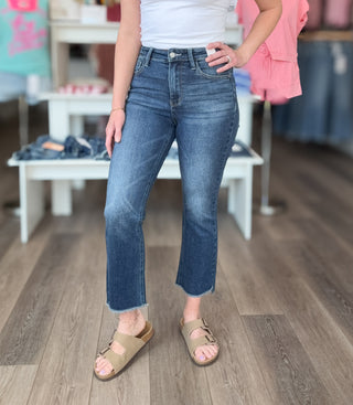 Judy Blue High Rise Dark Wash Kick Flare Jeans