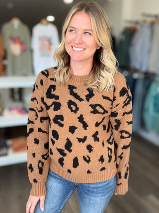 Leopard Print Knit Sweater