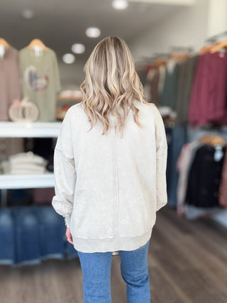 Best Days Acid Washed Front Pocket Pullover Plus