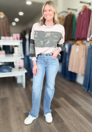 Risen Tummy Control High Rise Wide Leg Jeans