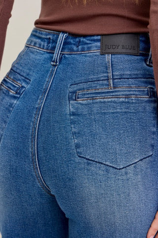 Judy Blue Karla High Waist Column Straight Button-Fly Jeans
