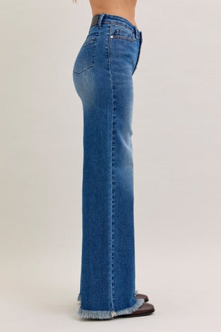 Judy Blue Karla High Waist Column Straight Button-Fly Jeans