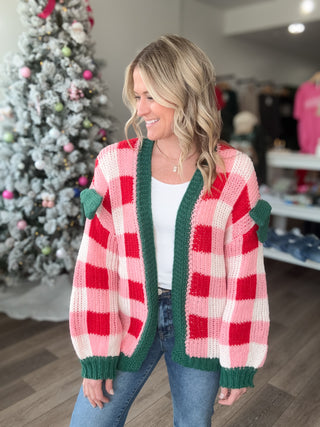 Cute for Christmas Open Front Cardigan