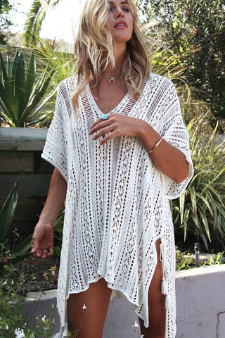 White Crochet Swim Cover Up