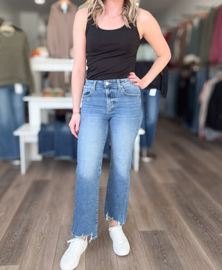 Audrey High Rise Raw Hem Jeans