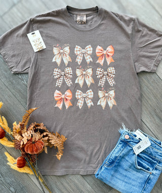 Fall Bows Comfort Colors Short Sleeved Tee