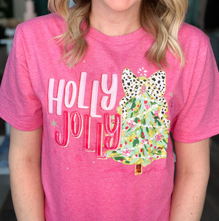 Holly Jolly Pink Graphic Tee