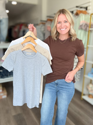 Basic Cotton Crewneck Short Sleeved Tee