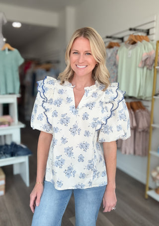 Bluebell Breeze Short Sleeved Blouse