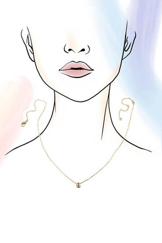 Mini Bubble Initial Gold Necklace
