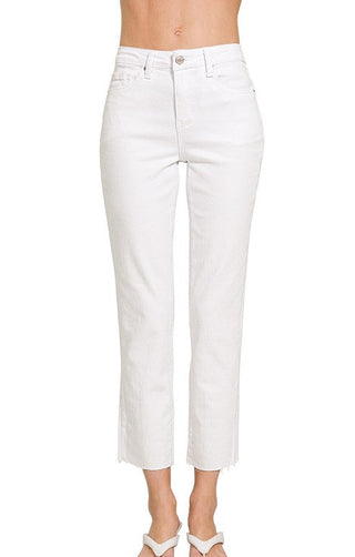 Coastal High Rise White Cropped Jeans