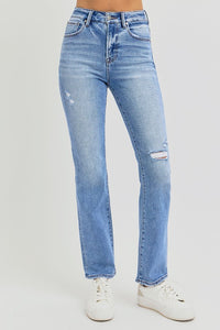 Risen High Rise Ankle Straight Jeans