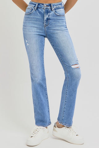 Risen High Rise Ankle Straight Jeans