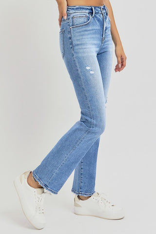 Risen High Rise Ankle Straight Jeans