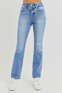 Risen High Rise Ankle Straight Jeans