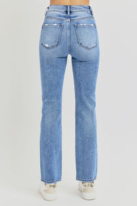 Risen High Rise Ankle Straight Jeans