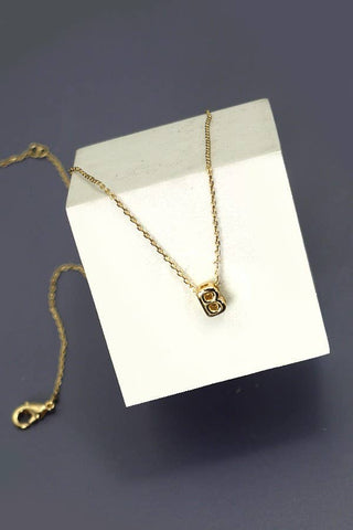 Mini Bubble Initial Gold Necklace