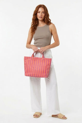 Water Resistant Striped Tote Bag