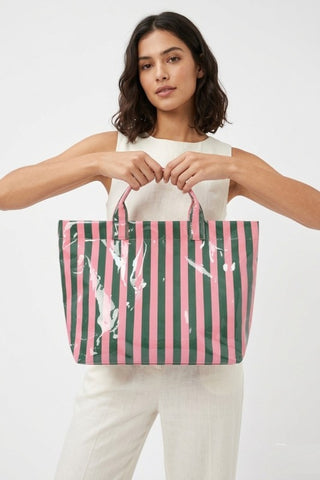 Water Resistant Striped Tote Bag