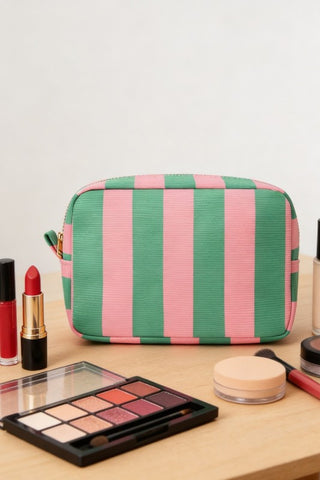 Striped Cosmetic Travel Bag