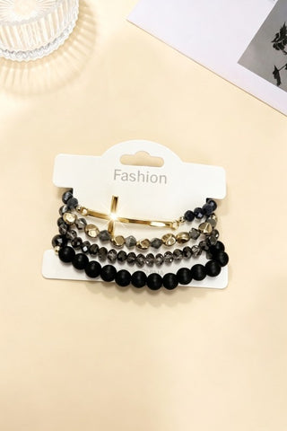 Grace & Gold Cross Beaded Bracelet Stack