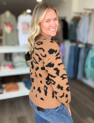 Leopard Print Knit Sweater