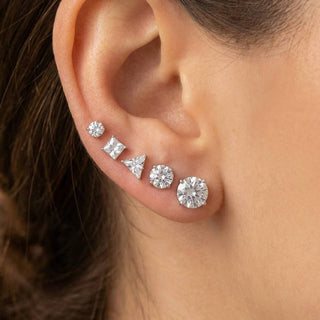 Sparkled 5 Pair CZ Stud Earrings Set