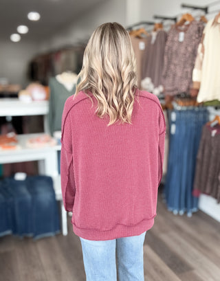 Sophie Relaxed Ribbed Long Sleeved Top