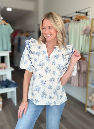 Bluebell Breeze Short Sleeved Blouse
