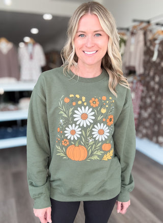 Fall Floral Pumpkin Sweatshirt