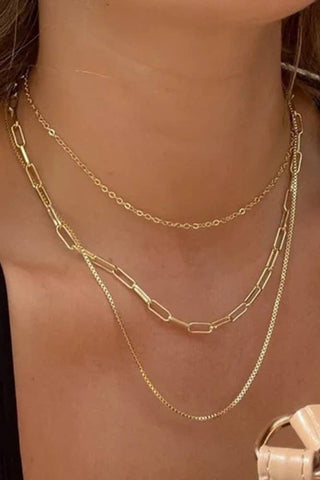 18K Stainless Steel Gold Layered Necklace