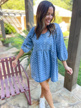 alexa denim dress Alexa Denim Dress ( Medium Wash ) Ale Accessories