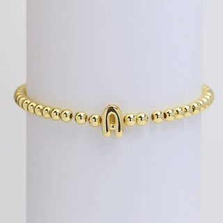 Initial Bubble Stretch Bead Bracelet