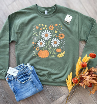Fall Floral Pumpkin Sweatshirt