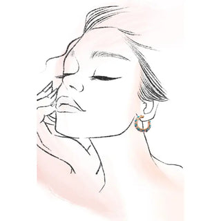 Gold & Turquoise 3 Hoops Earrings Set