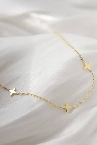 Gold Non-Tarnish Mini Cross Necklace