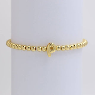 Initial Bubble Stretch Bead Bracelet