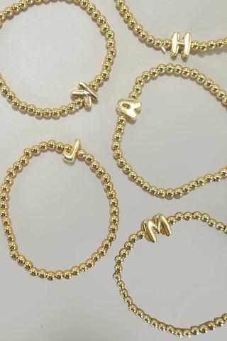 Initial Bubble Stretch Bead Bracelet