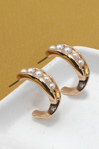 Golden Grace Pearl Hoops