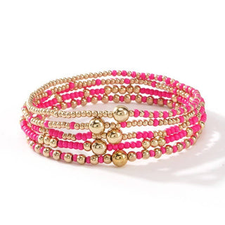Multi Layer Ball Chain Beaded Bracelet Set
