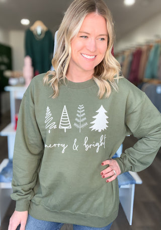 Olive Merry & Bright Sweatshirt