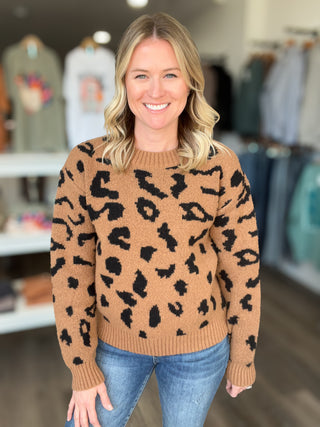 Leopard Print Knit Sweater