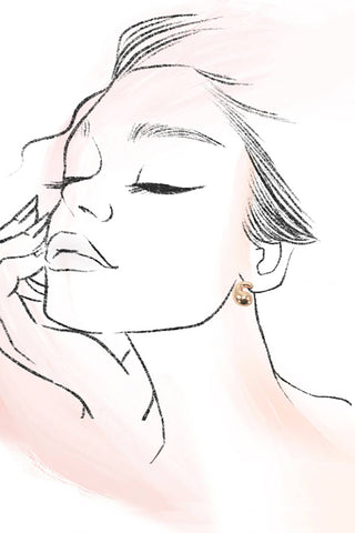 Trio Huggie Pearl Gold Hoop Earrings