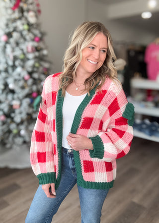 Cute for Christmas Open Front Cardigan