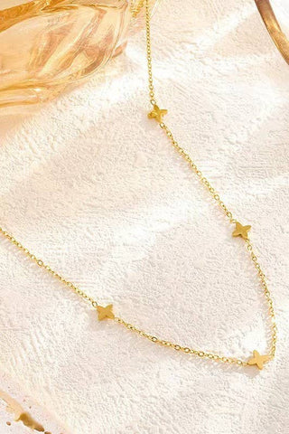Gold Non-Tarnish Mini Cross Necklace