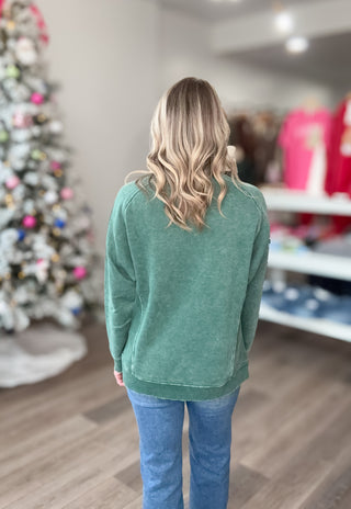 Maci Acid Washed Long Sleeved Pullover Plus